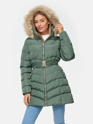 Threadbare Winter Coat 'Roo' in Green