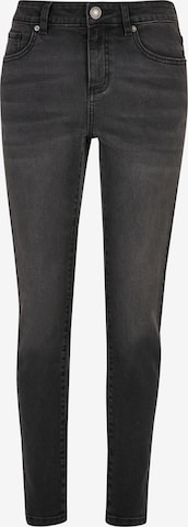 Urban Classics Skinny Jeans in Black: front