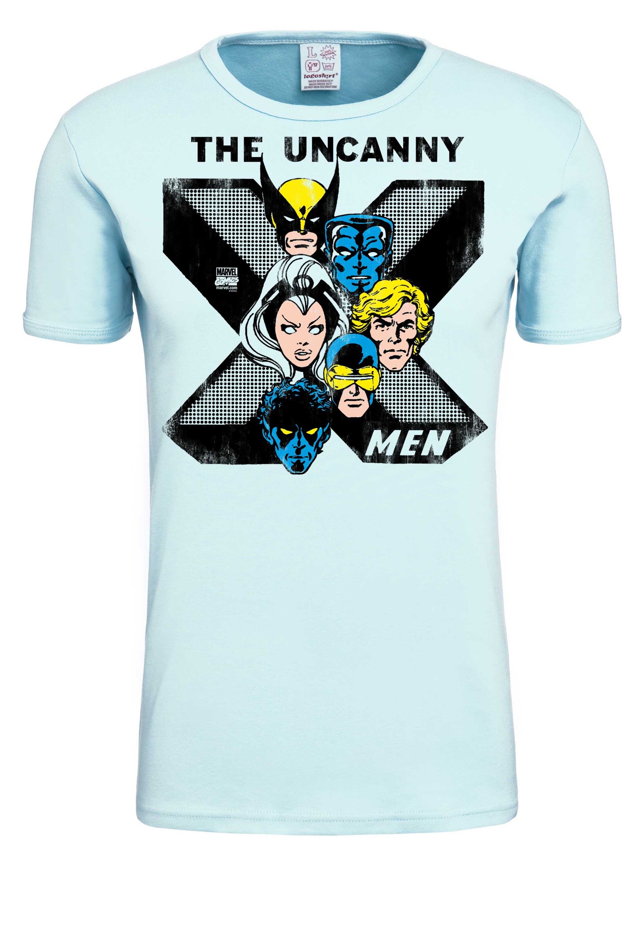 LOGOSHIRT Shirt 'X-Men' in Blue: front