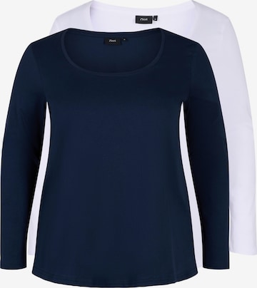 Zizzi Blouse in Blauw: voorkant