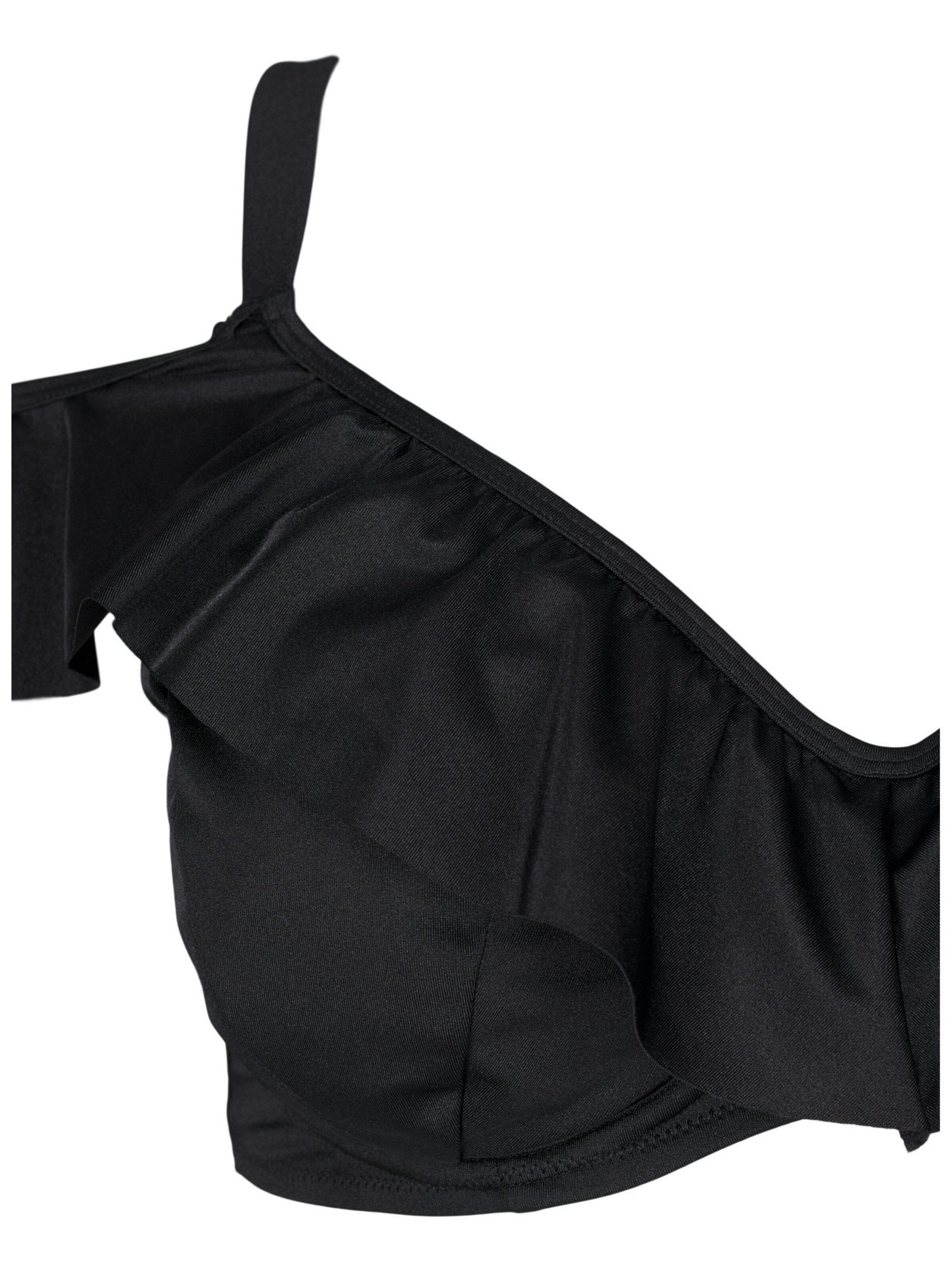 Swim by Zizzi Kolmnurk Bikiinitopp 'Sallica', värv must