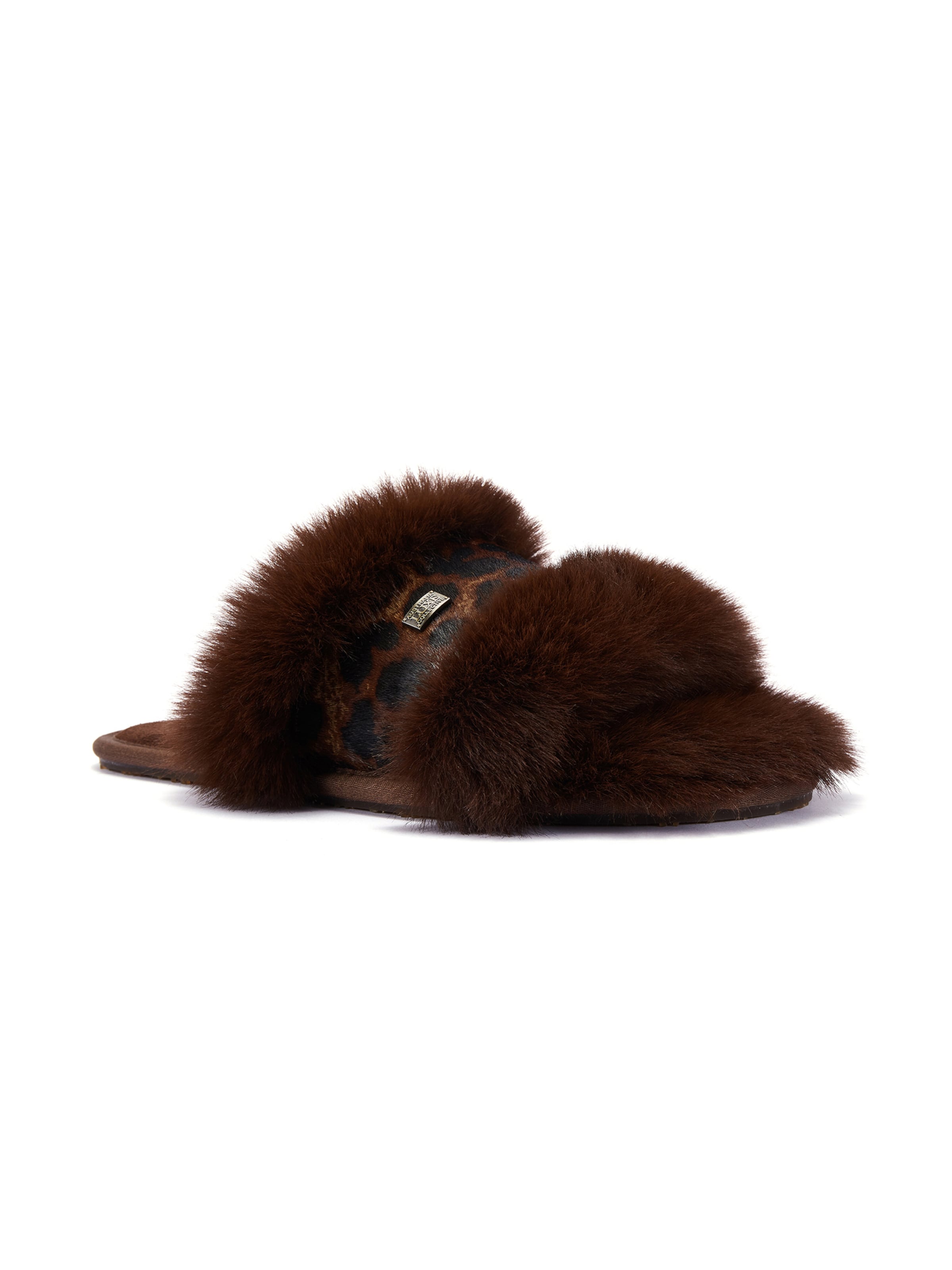Pantoufle ' MUCHAS LUXE ' Australia Luxe Collective en marron : devant