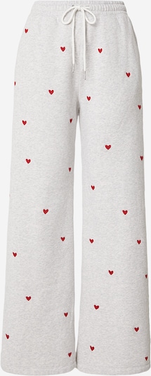 Abercrombie & Fitch Housut 'SUNDAY' värissä vaaleanharmaa / punainen, Tuotenäkymä