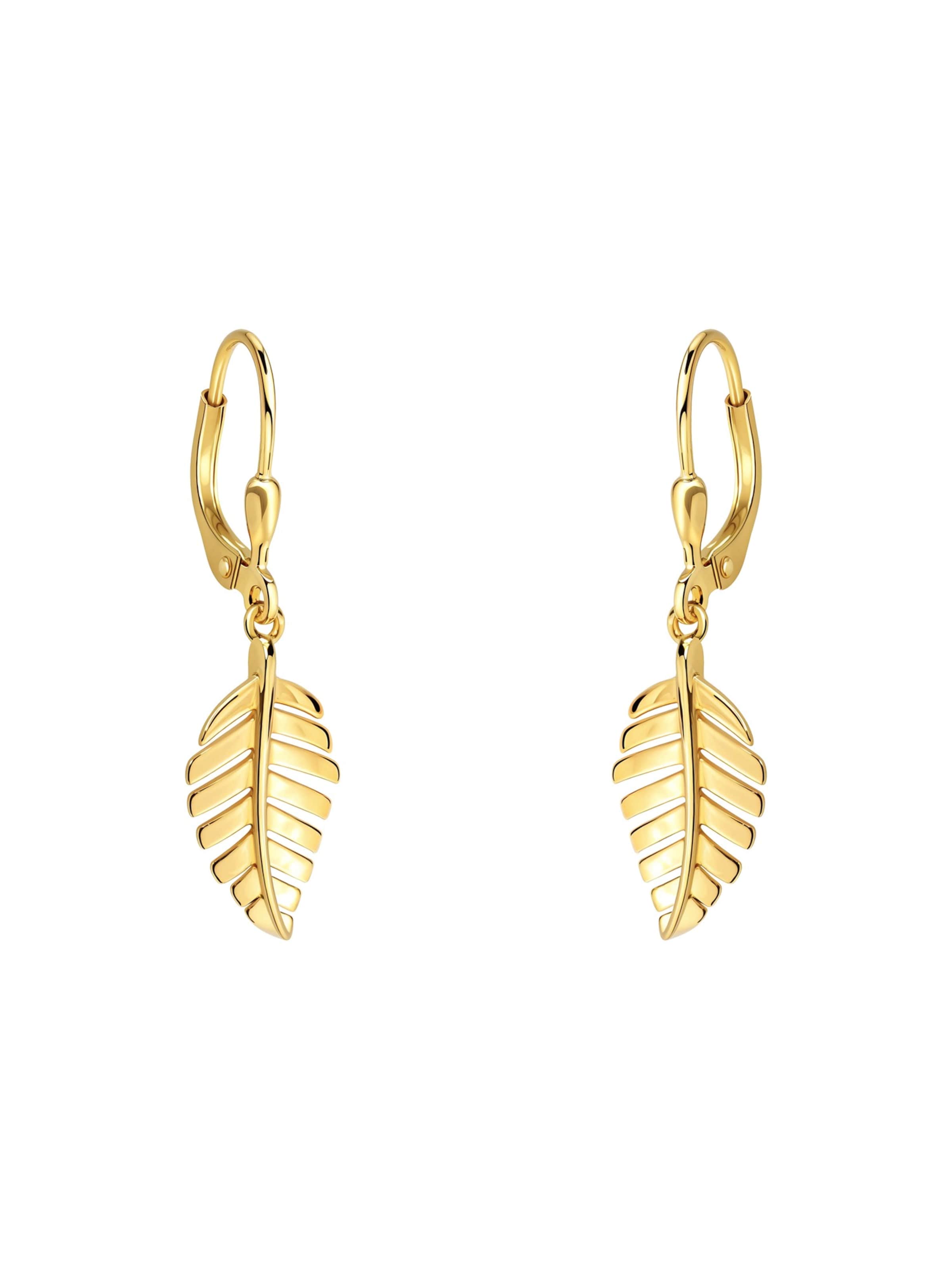 Sofia Milani Ohrringe 'Leaf'‌‌‌‌‌‌ in Gold: Vorderseite
