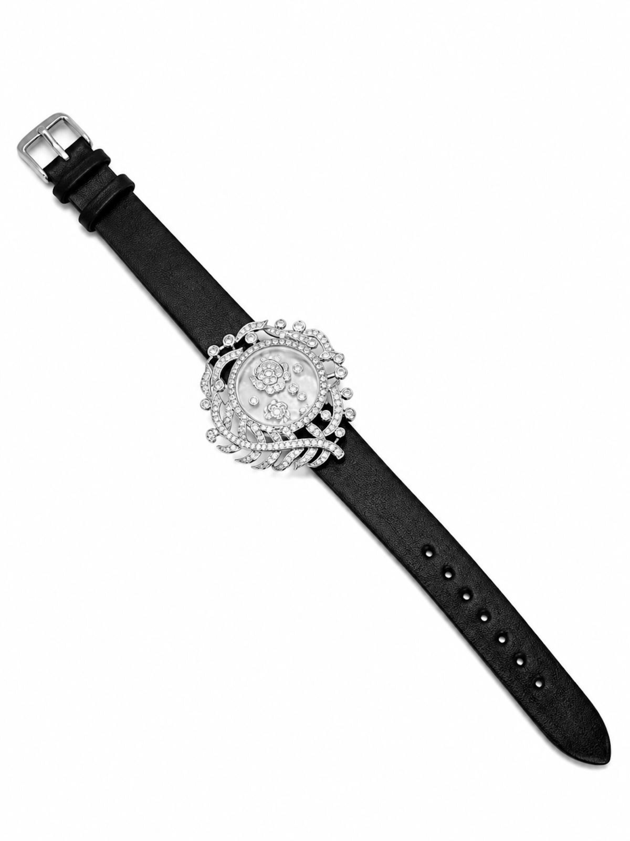 LanLivia - Pulsera 'Camellia' en negro: frente