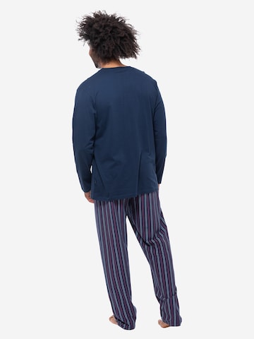 Ammann Pyjama lang 'Night & Home Cotton' in Blau
