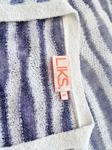 LIKS. Munich - Cárdigan 'Oversize Cardigan Mohair Baumwollmix gestreift - DeltaC' en azul