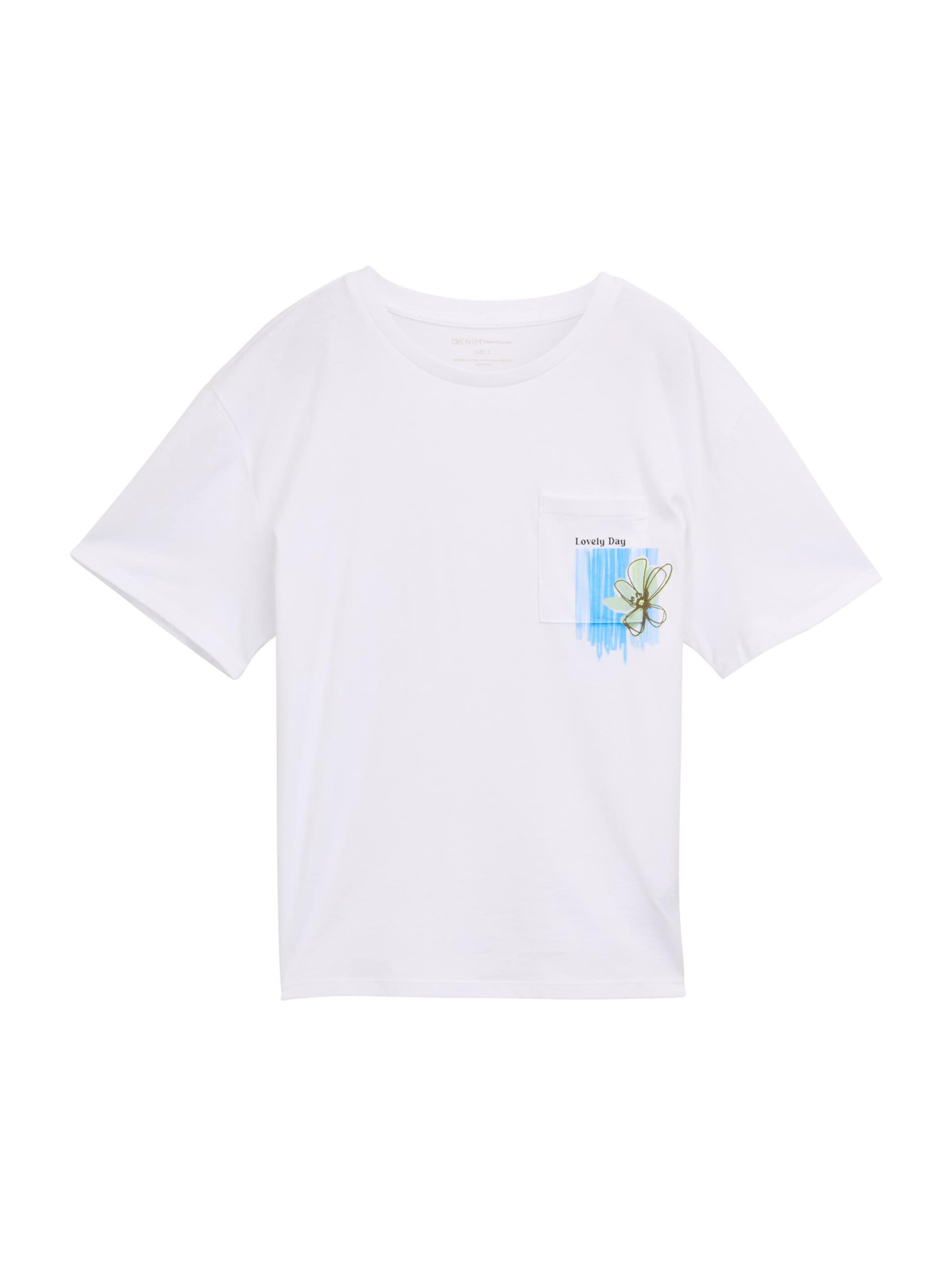 TOM TAILOR DENIM Koszulka w kolorze biały: przód