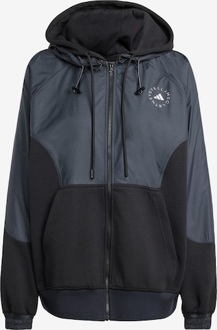 ADIDAS BY STELLA MCCARTNEY - Sudadera con cremallera deportiva 'Material Mix Full-Zip' en negro: frente