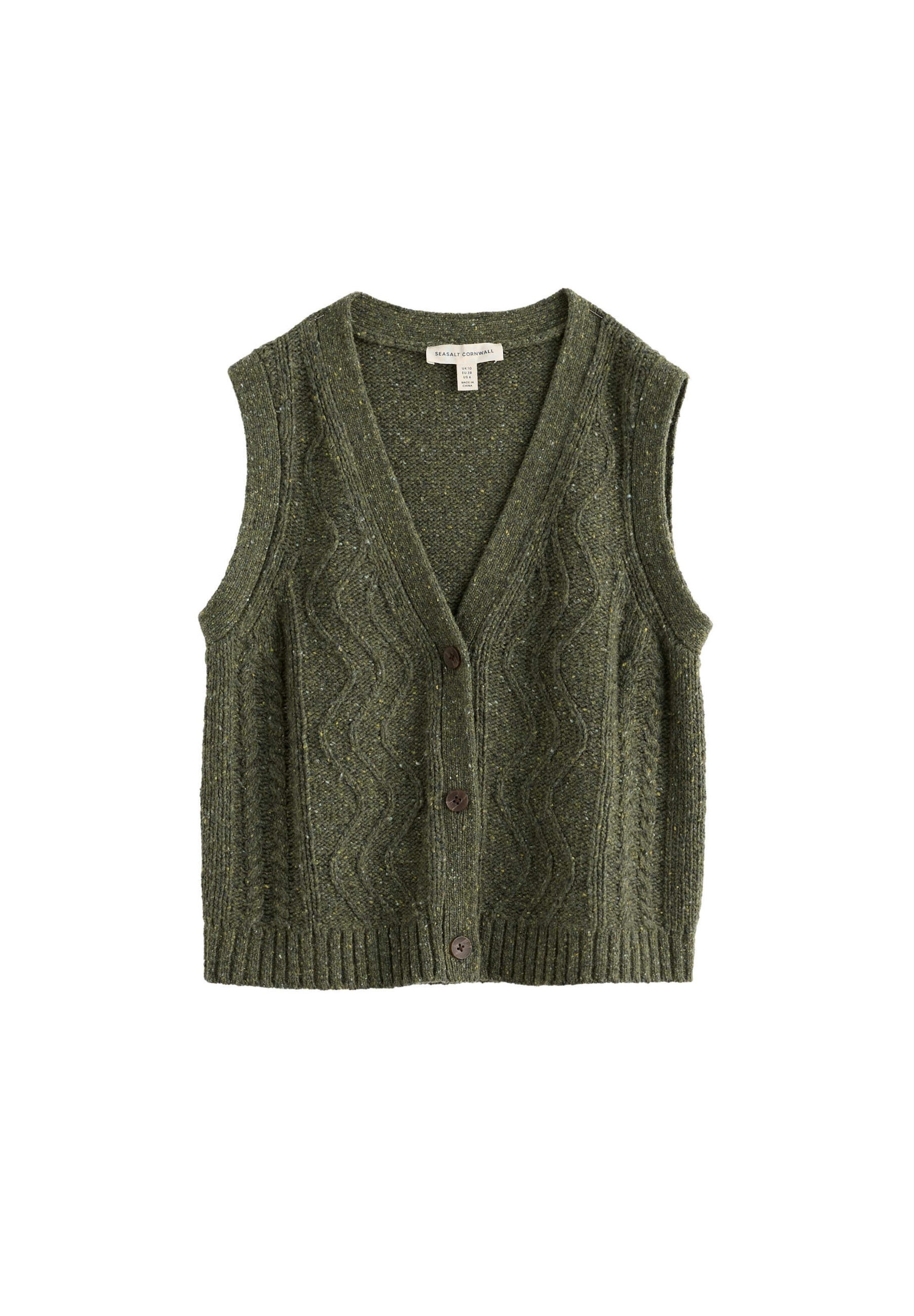 Cardigan ' Pendouer ' Seasalt Cornwall en vert : devant