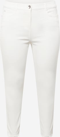 SAMOON Slimfit Παντελόνι 'Betty' σε λευκό: μπροστά