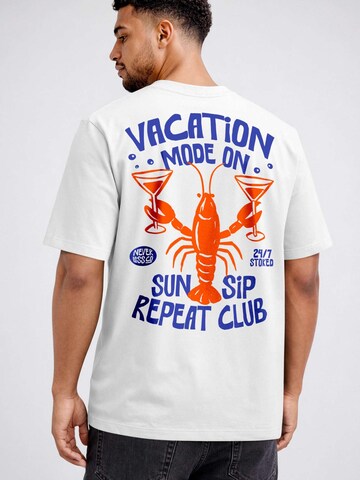 Neverless Shirt 'Vacation mode on' in White