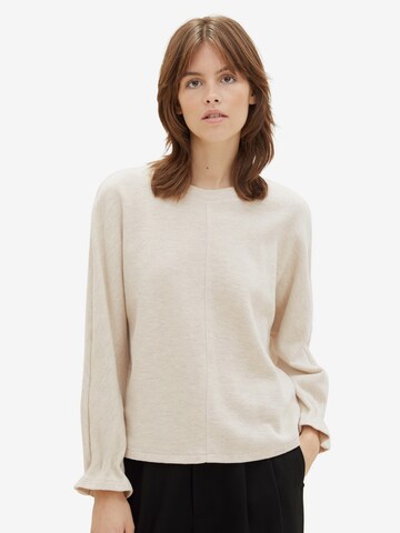 TOM TAILOR DENIM Sweatshirt i beige: framsida