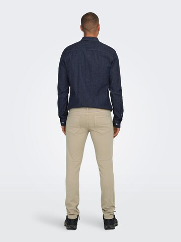 Only & Sons Slimfit Broek 'ONSLOOM' in Beige