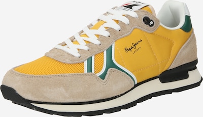 Pepe Jeans Sneakers low 'BRIT FUN' i beige / mørkeblå / gul / hvit, Produktvisning