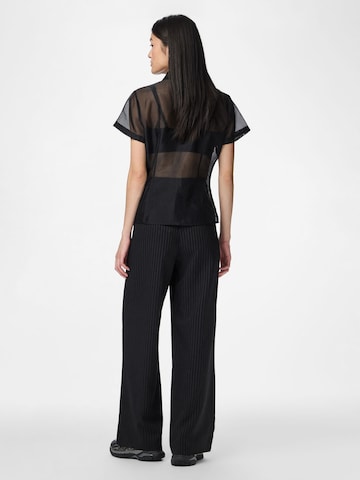 PIECES Wide leg Broek 'PCFalka' in Zwart