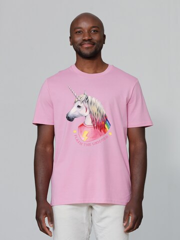 T-Shirt 'Flash, the unicorn' Watapparel en rose : devant