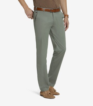 MEYER Regular Chino Pants 'Oslo' in Green: front