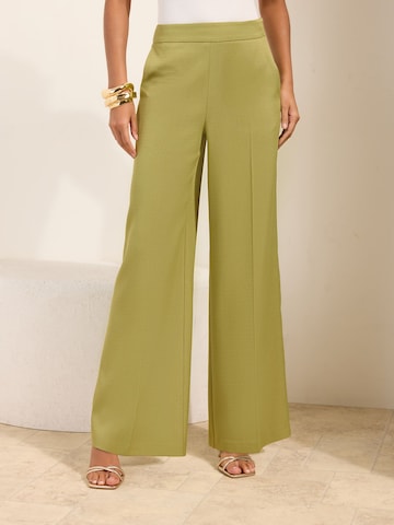 Wide Leg Pantalon à plis Friends Like These en vert