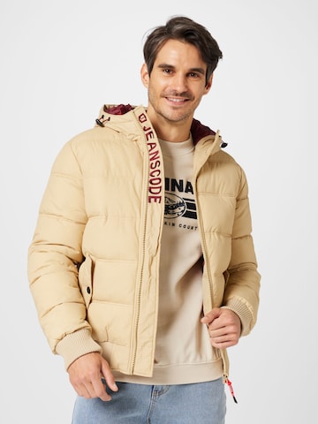 INDICODE JEANS Regular fit Winter Jacket 'Adrian' in Beige: front