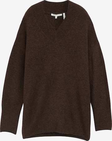 TOM TAILOR DENIM Sweater in Brown: front