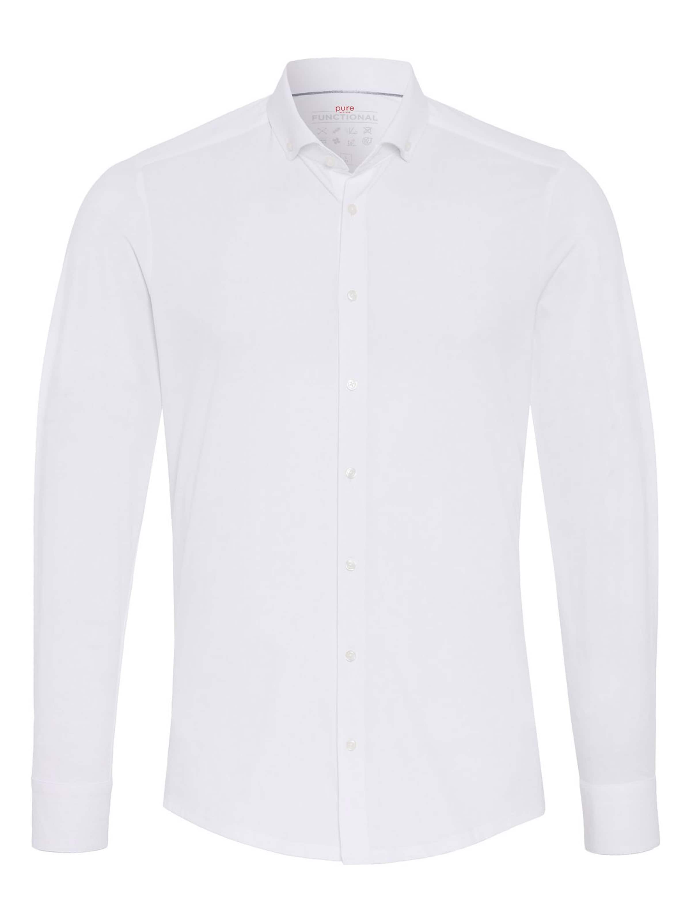 PURE Slim fit Overhemd in Wit: voorkant