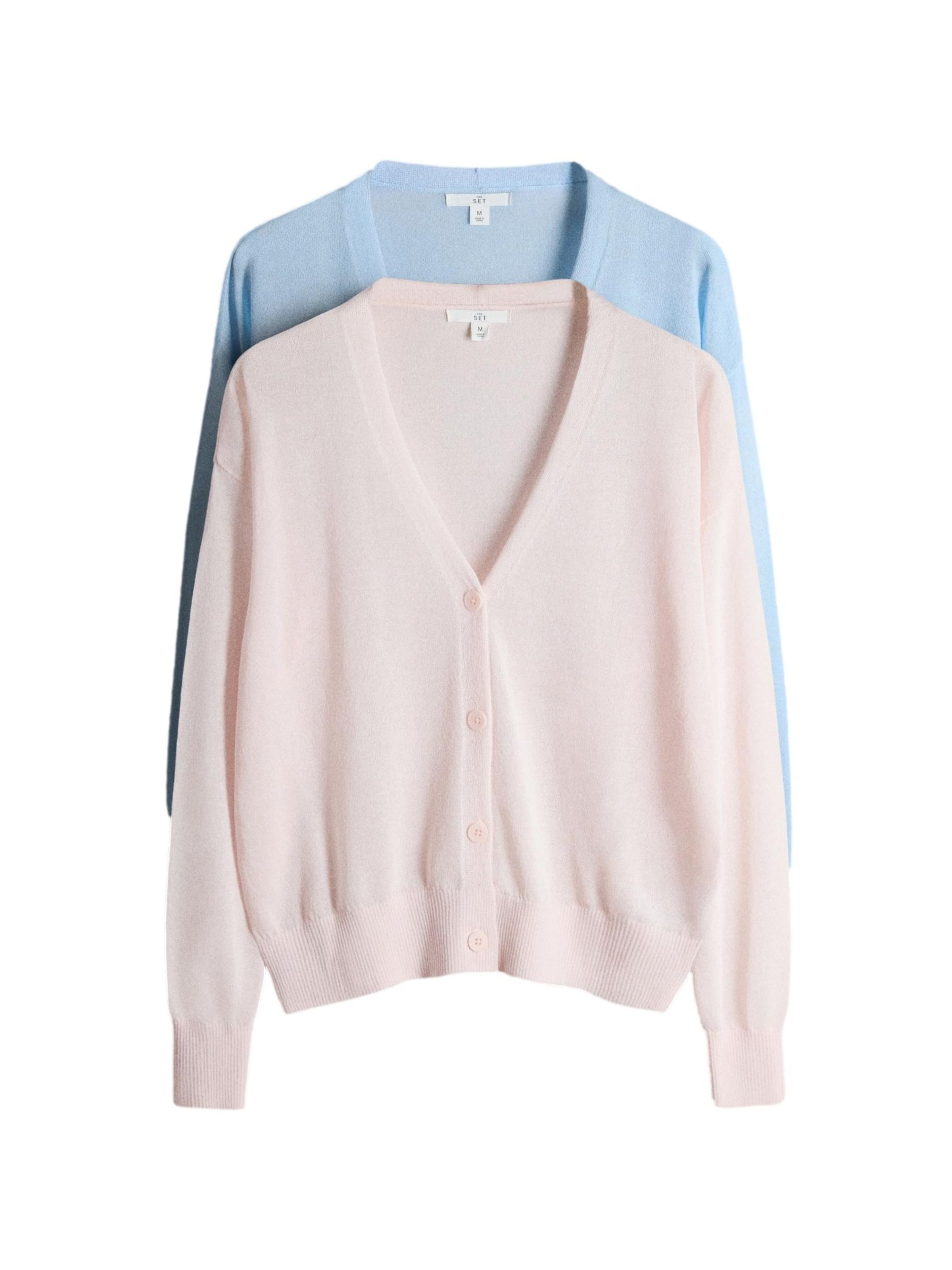 The Set Strickjacke in Blau: Vorderseite