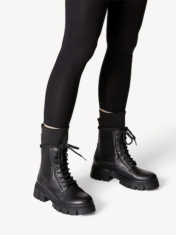 TAMARIS Lace-up bootie in Black: front