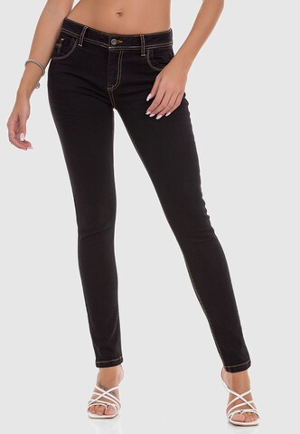 CIPO & BAXX Slimfit Jeans in Zwart: voorkant