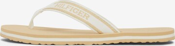 TOMMY HILFIGER T-Bar Sandals in White: front