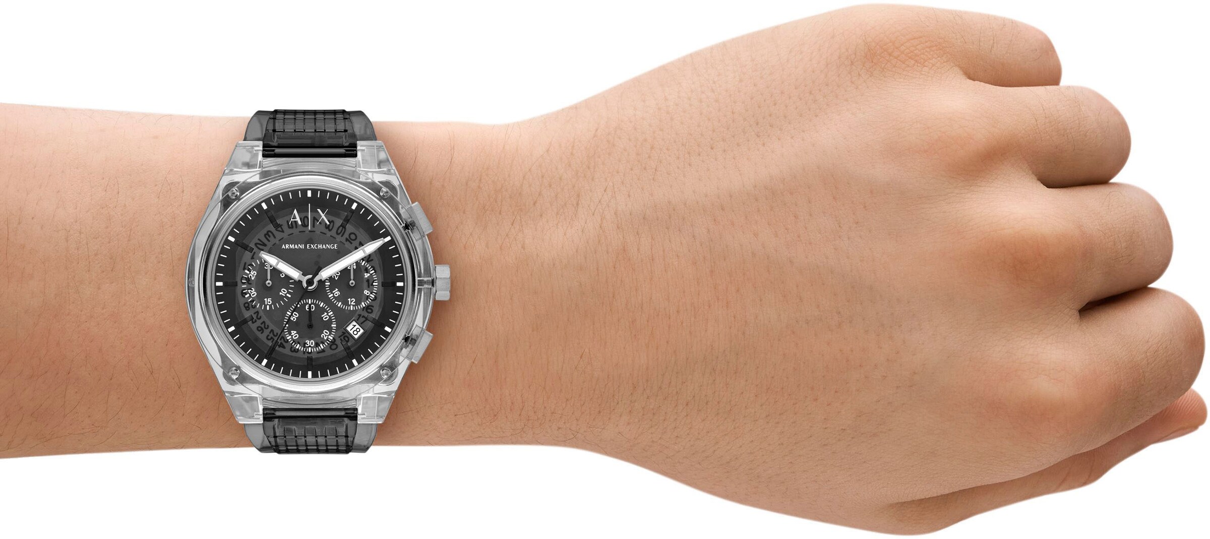 ARMANI EXCHANGE Uhr in Schwarz: Vorderseite