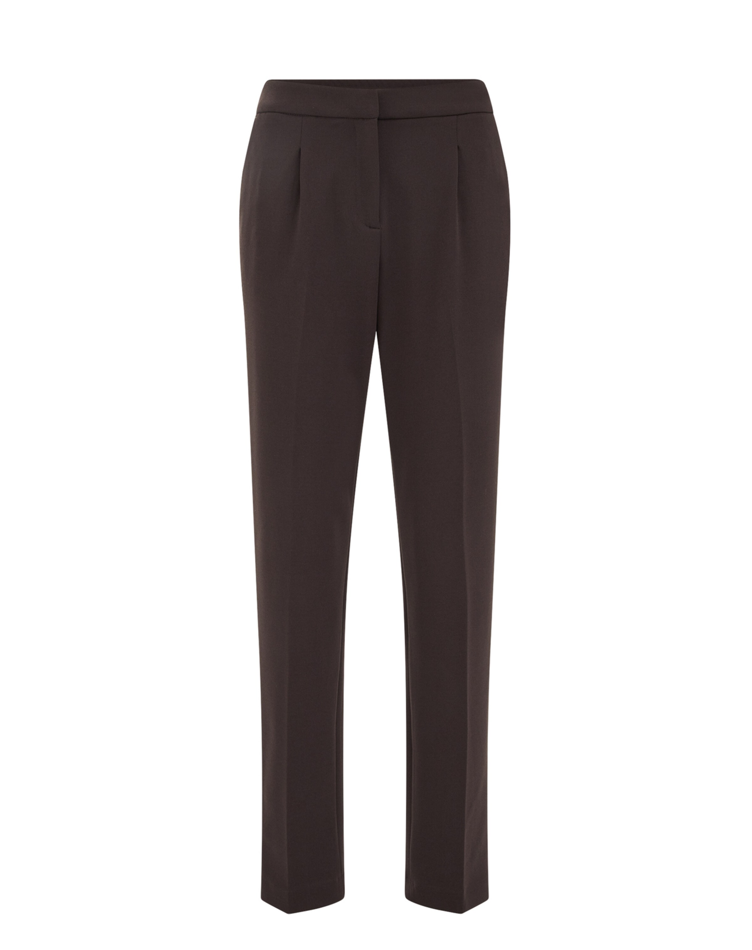 WE Fashion regular Παντελόνι με τσάκιση σε καφέ: μπροστά