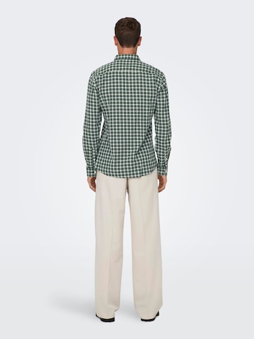 Only & Sons Slim fit Overhemd 'BEN' in Groen