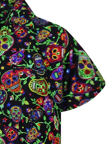King Kameha Shirt 'Skull' in Black
