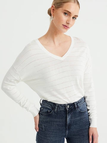 WE Fashion - Pullover em branco: frente