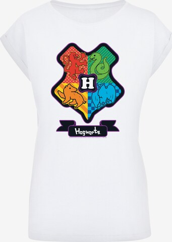 F4NT4STIC Shirt 'Harry Potter Hogwarts' in Wit: voorkant