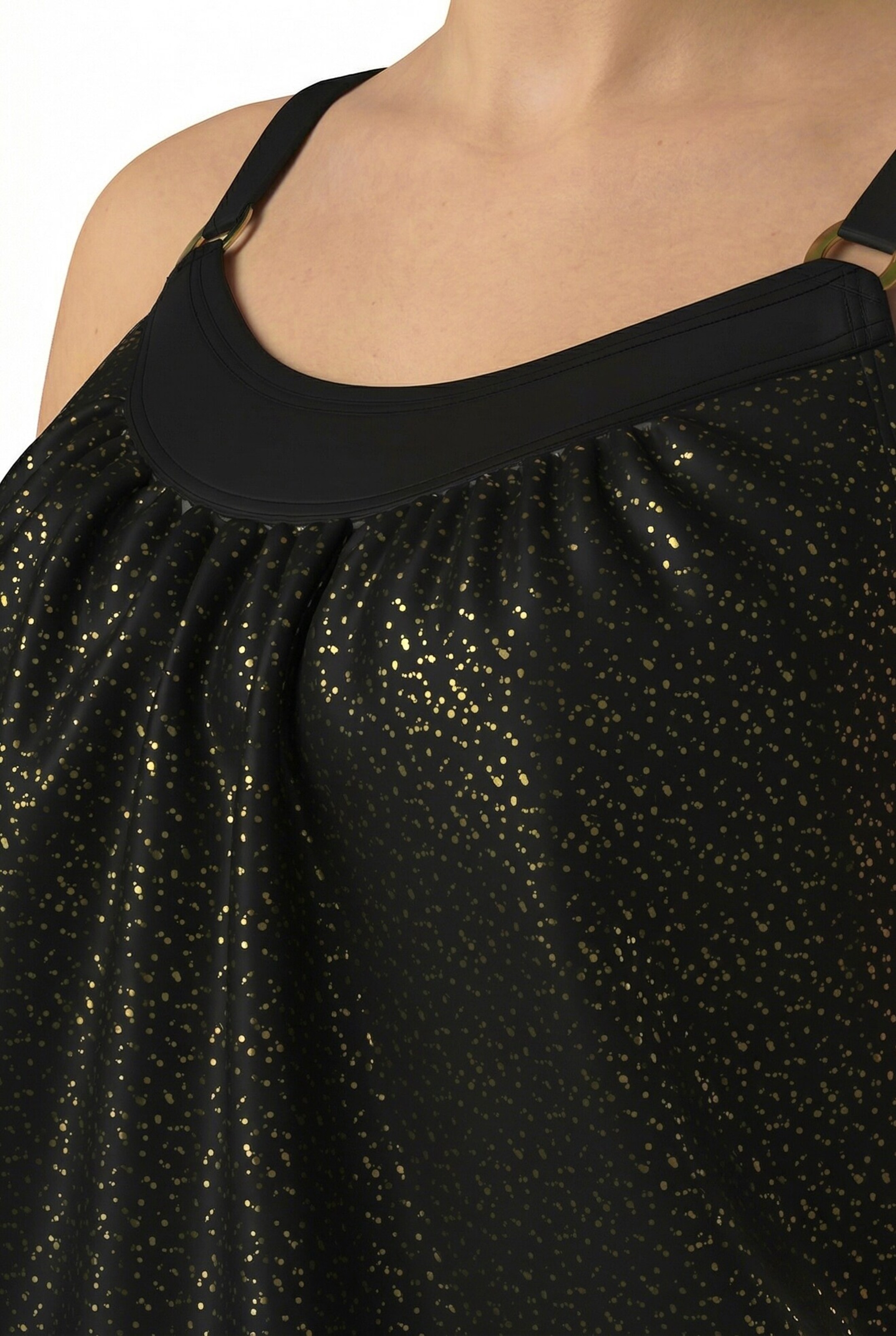 Ulla Popken Bustier Tankini in Zwart