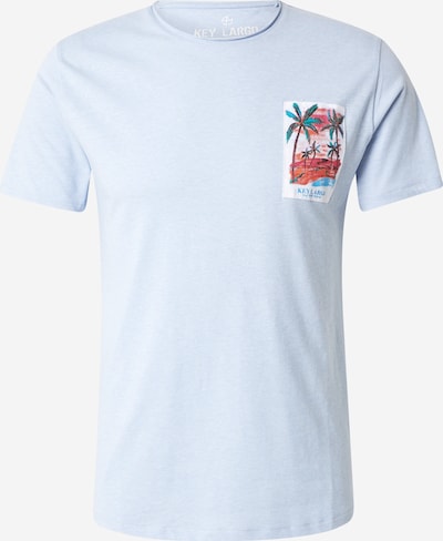 Key Largo T-Krekls 'Vibes', krāsa - debeszils / tumši zaļš / sarkans, Preces skats