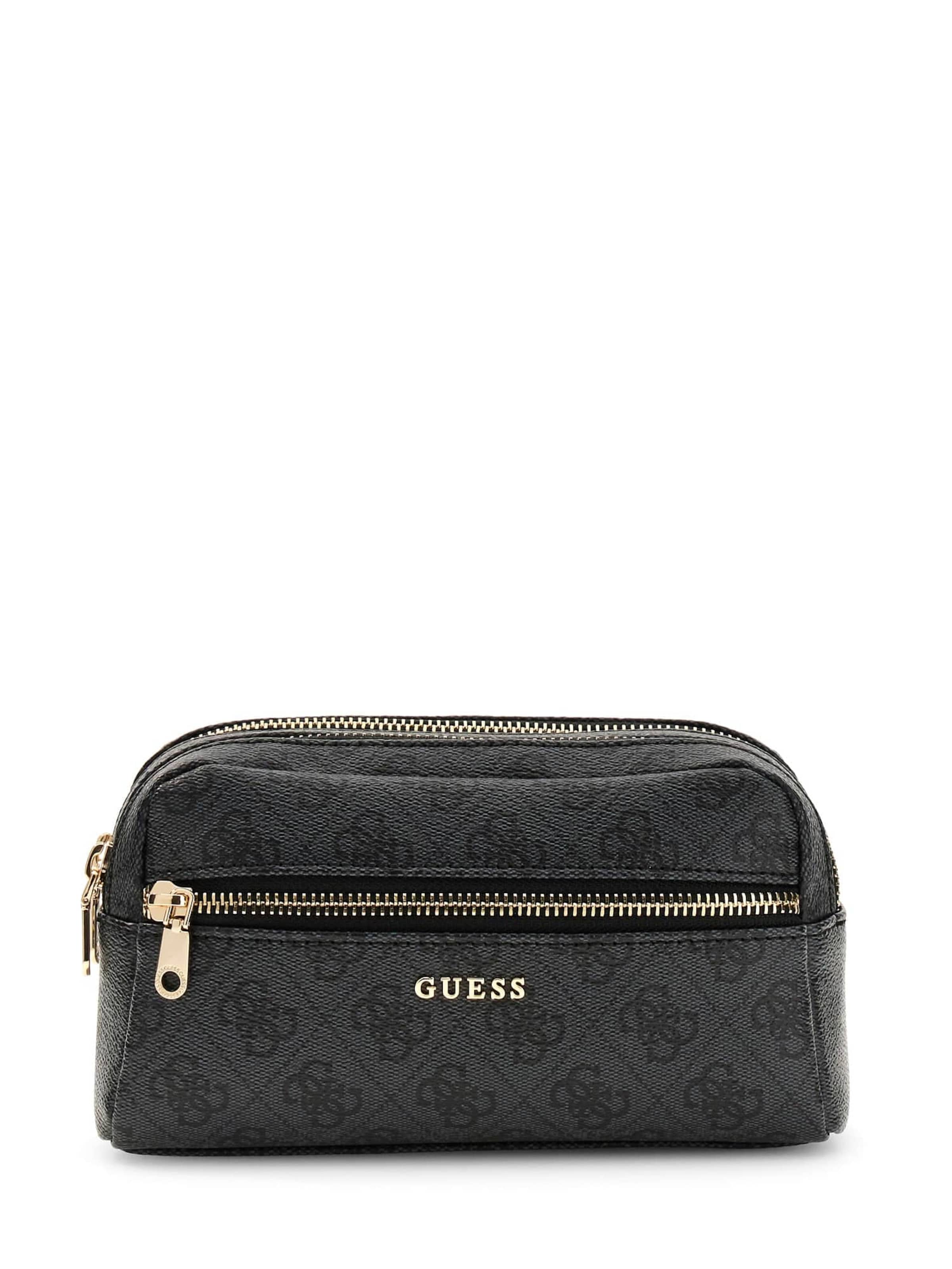 GUESS Toiletry Bag in Black: front