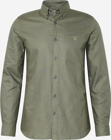 Coupe slim Chemise BURTON MENSWEAR LONDON en vert : devant