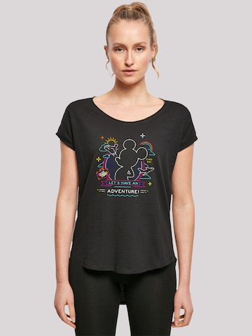 F4NT4STIC Shirt 'Disney Micky Maus Neon Adventure' in Schwarz: predná strana