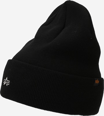 ALPHA INDUSTRIES Шапка в Черный: спереди