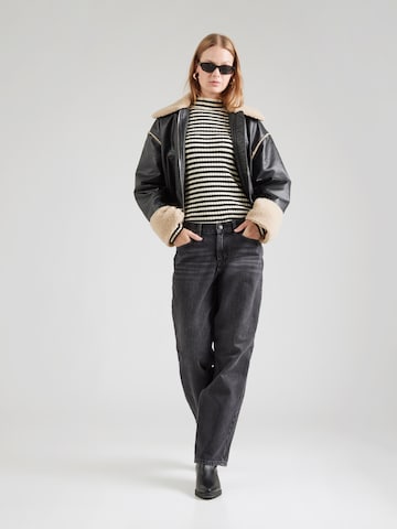 TOPSHOP Široký strih Džínsy 'CINCH' - Čierna