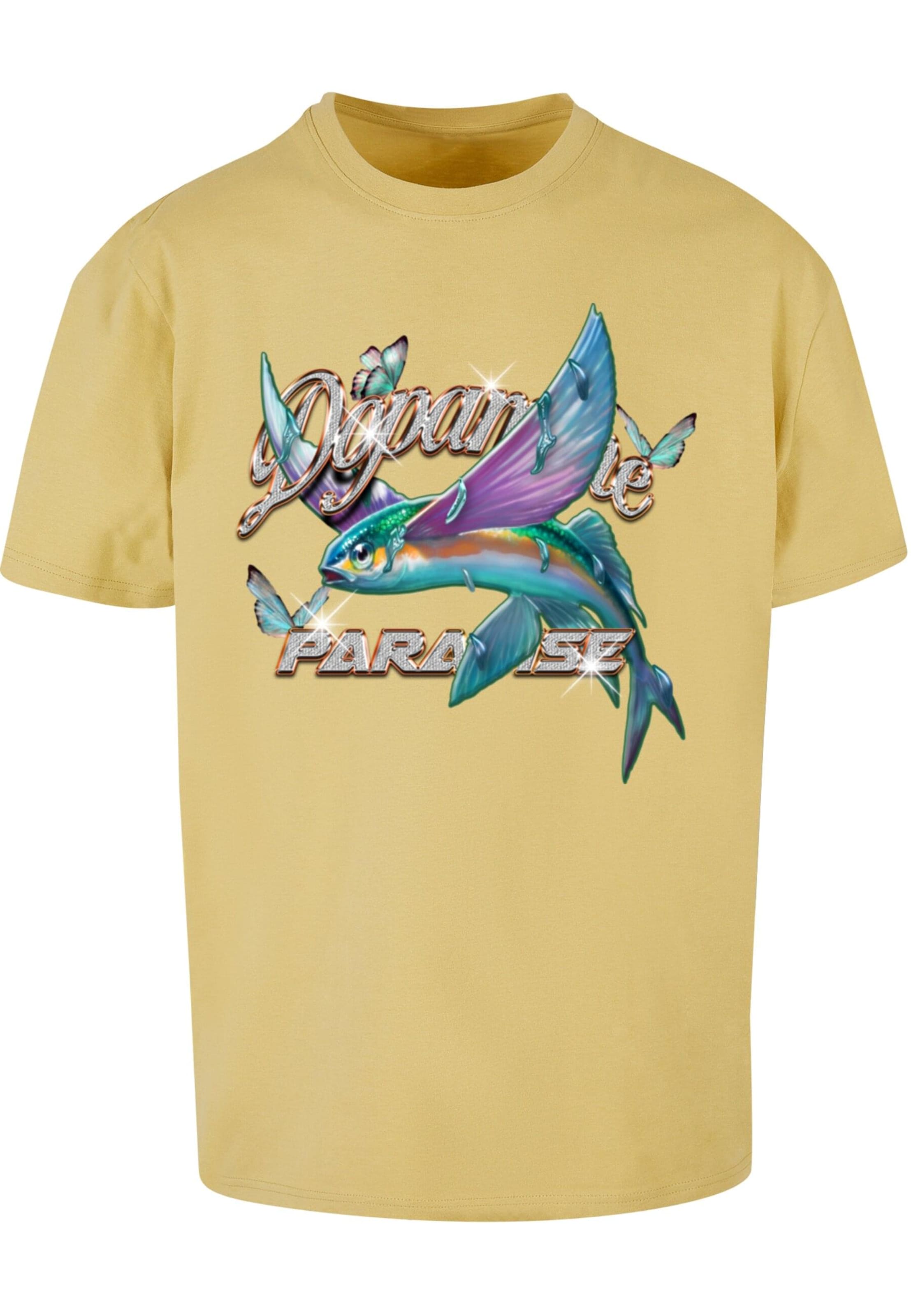 MT Upscale Shirt 'Dopamine Paradise' in Geel: voorkant