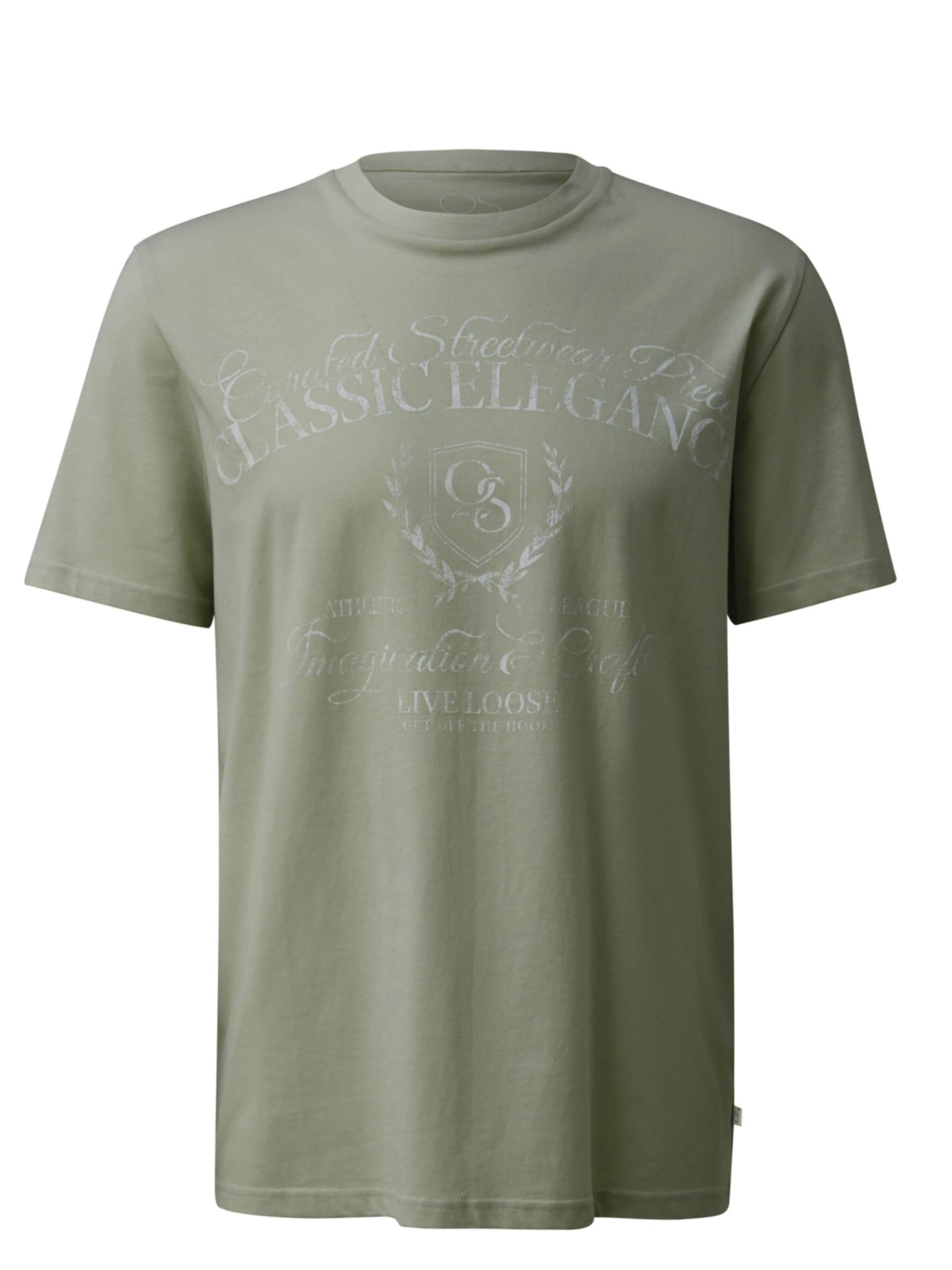 QS Shirt 'Q/S designed by - Heren t-shirt' in XL in de kleur Kaki, Productweergave