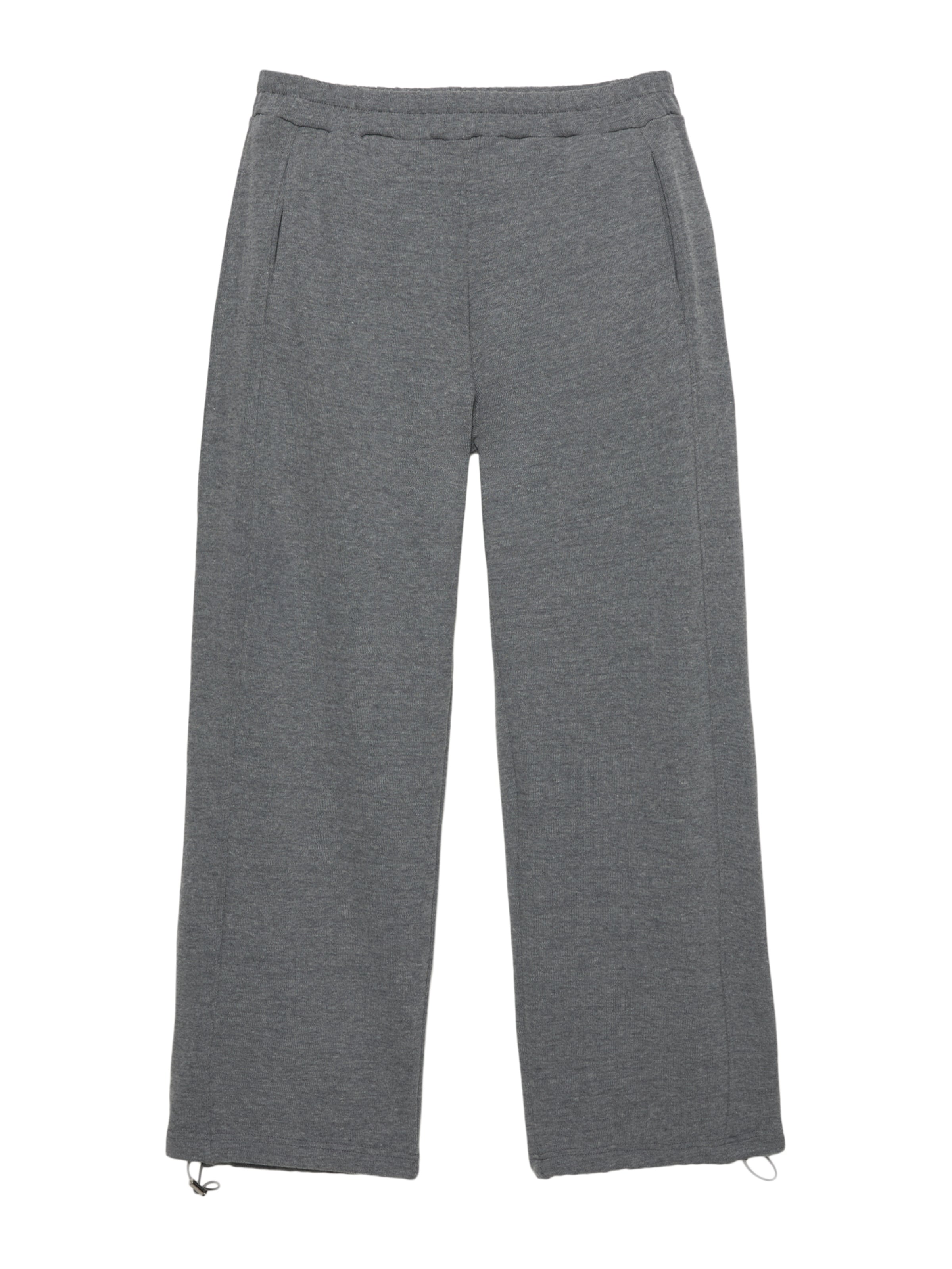 Pull&Bear Široke hlačnice Hlače | siva barva: sprednja stran