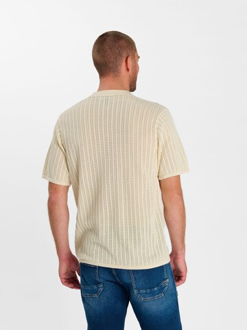 Le Temps Des Cerises Regular fit Overhemd 'NELAN' in Beige