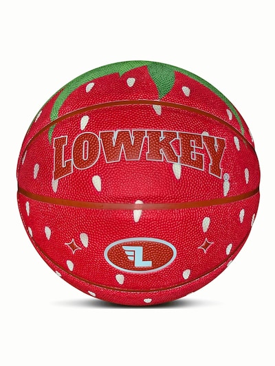 Lowkey Pelota 'Strawberry Basketball Indoor & Outdoor Größe 7 | Erdbeer Design' en 24 cm en rojo, Vista del producto