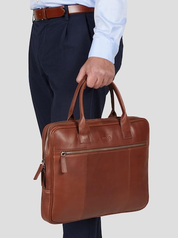 Howard London - Bolsa para portátil 'Laptop Bag Conrad Brown' en marrón: frente