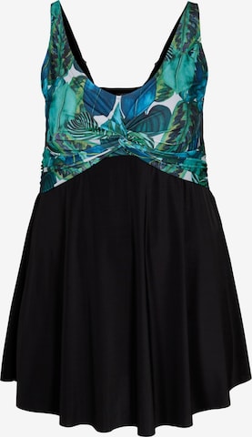Swim by Zizzi Swimsuit Dress 'SBOLA' in Black: front
